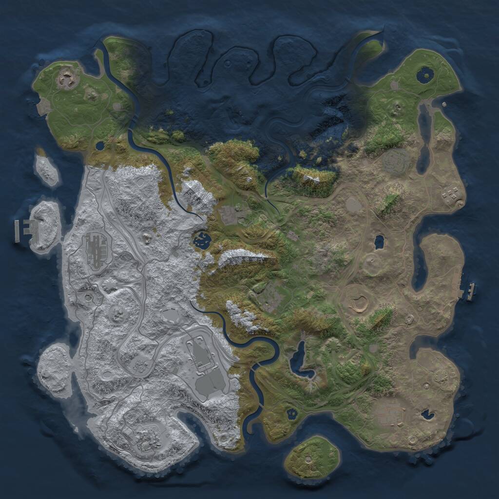 Rust Map: Procedural Map, Size: 4500, Seed: 20260706, 17 Monuments