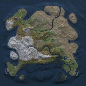 Thumbnail Rust Map: Procedural Map, Size: 3500, Seed: 305219874, 15 Monuments