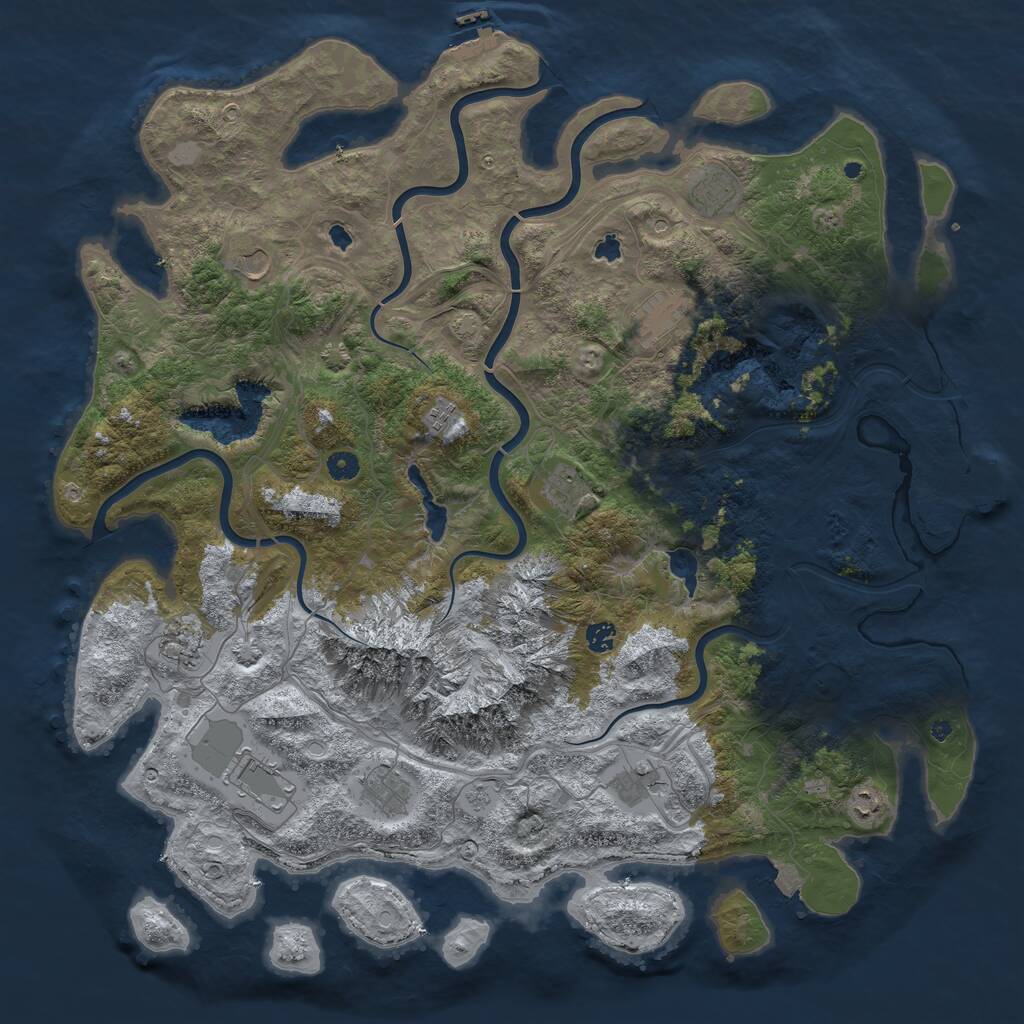 Rust Map: Procedural Map, Size: 5000, Seed: 7022026, 17 Monuments