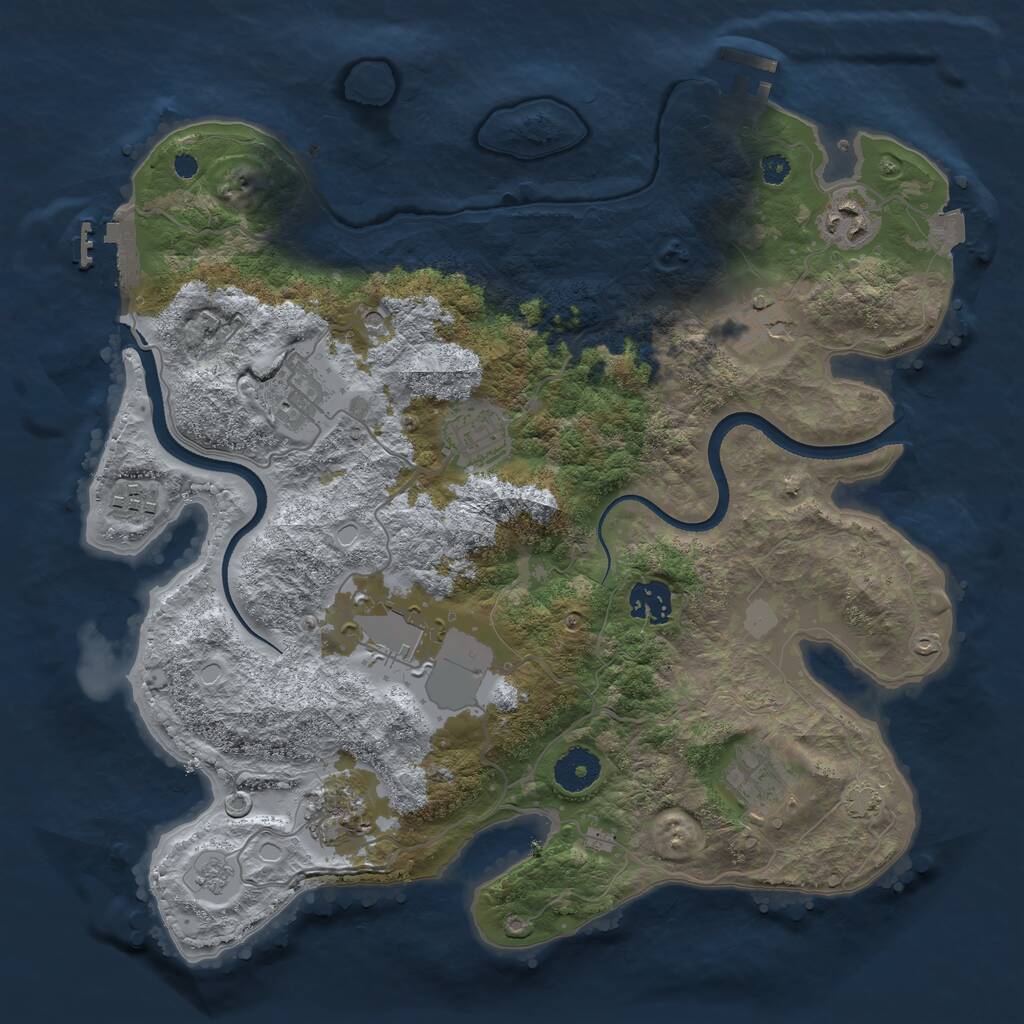 Rust Map: Procedural Map, Size: 3500, Seed: 639012918, 15 Monuments