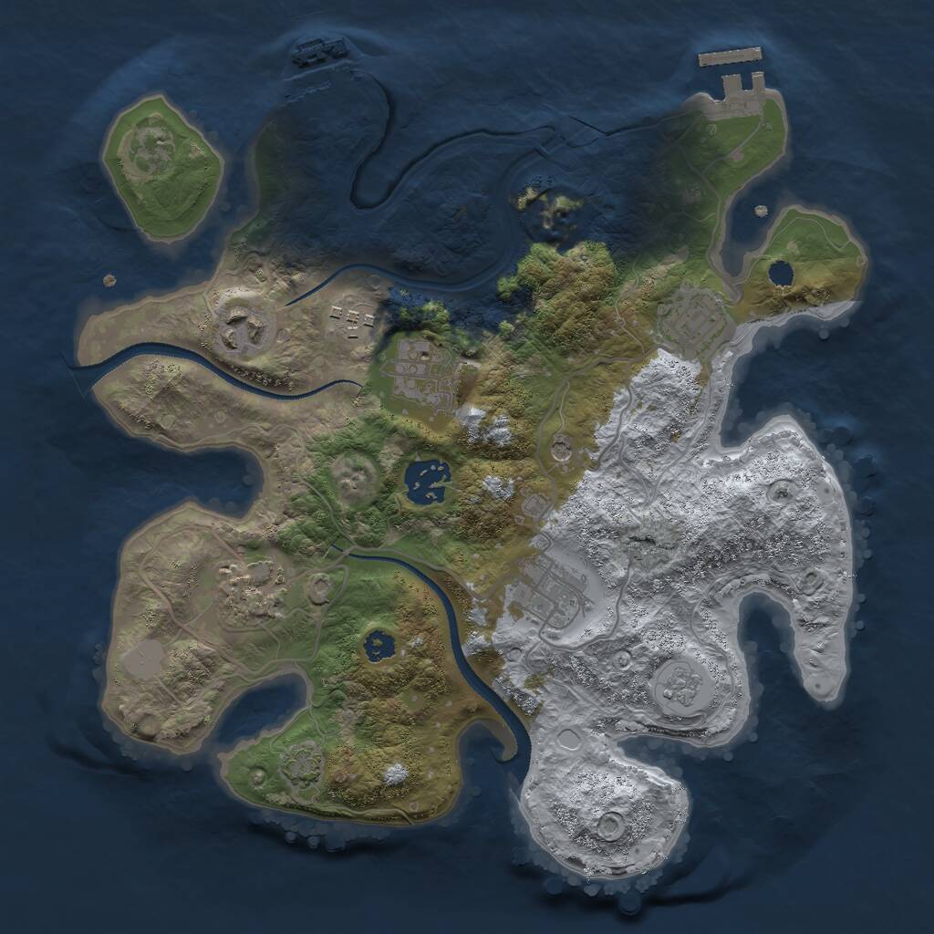 Rust Map: Procedural Map, Size: 3000, Seed: 1557647237, 13 Monuments