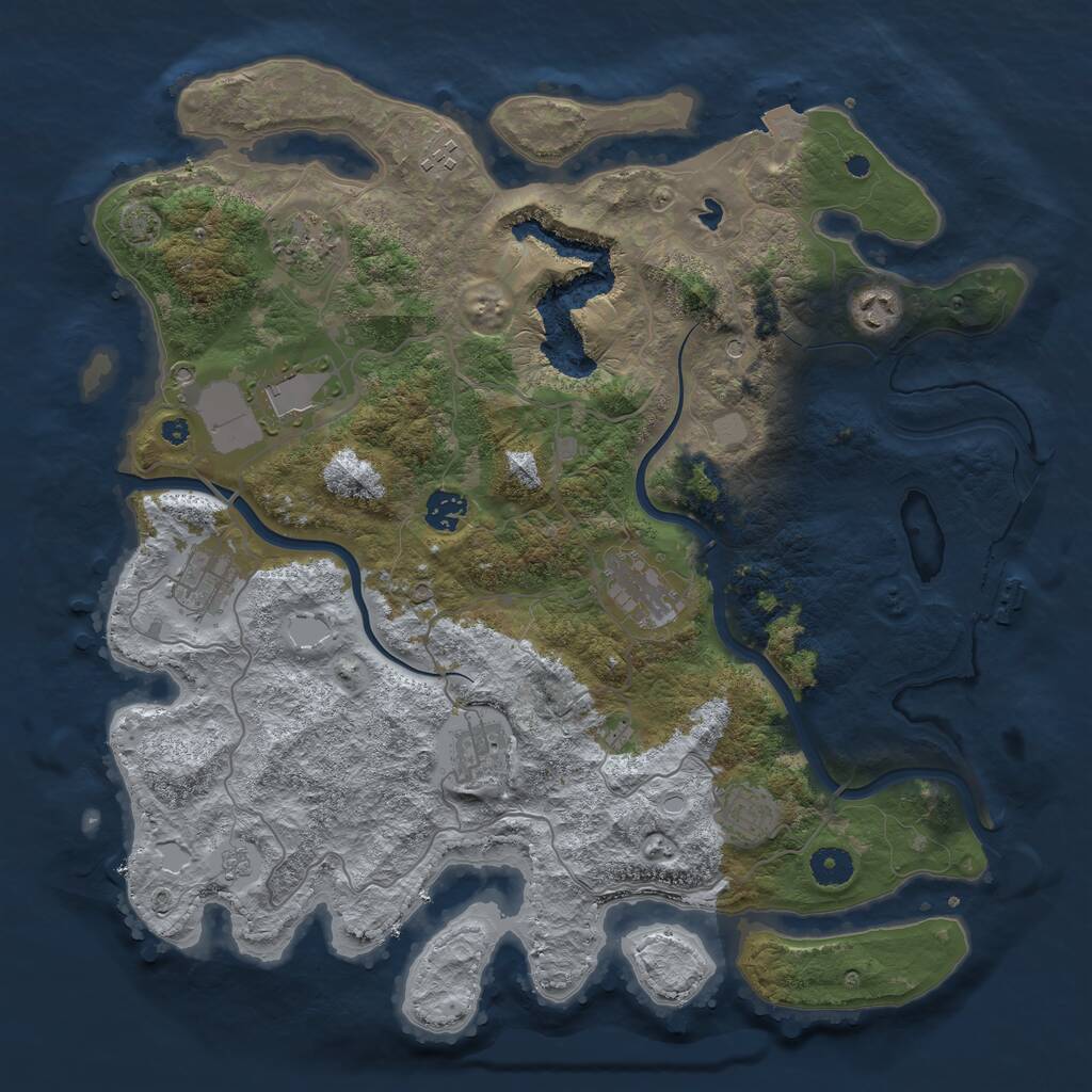 Rust Map: Procedural Map, Size: 4000, Seed: 1590125521, 14 Monuments
