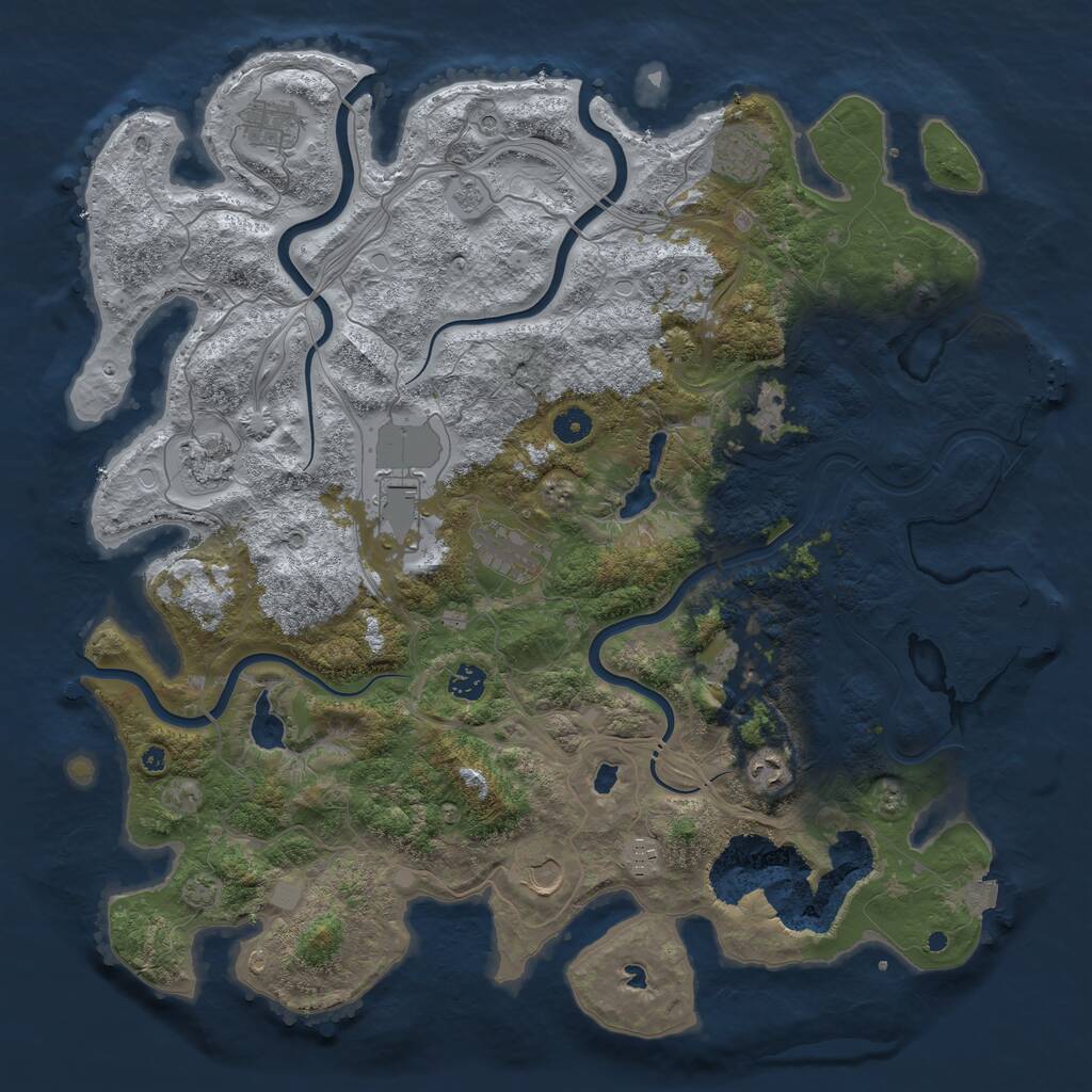 Rust Map: Procedural Map, Size: 4500, Seed: 1474734634, 17 Monuments