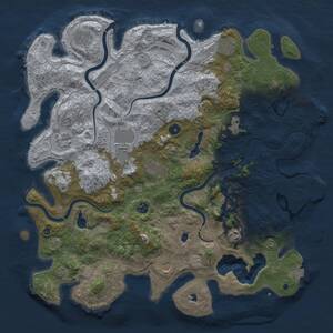 Thumbnail Rust Map: Procedural Map, Size: 4500, Seed: 1474734634, 17 Monuments