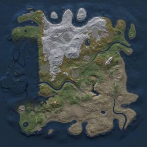 Thumbnail Rust Map: Procedural Map, Size: 4000, Seed: 878958105, 15 Monuments
