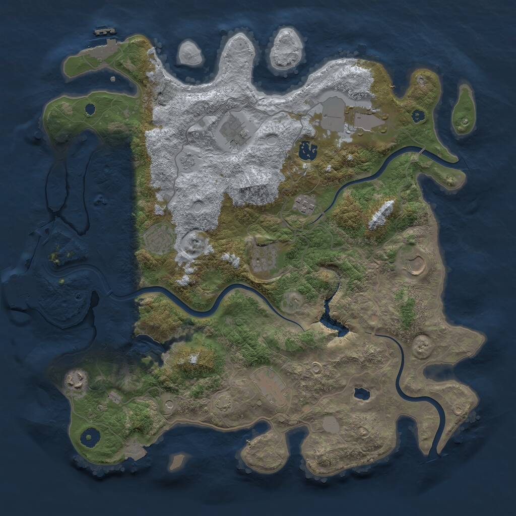 Rust Map: Procedural Map, Size: 4000, Seed: 878958105, 15 Monuments