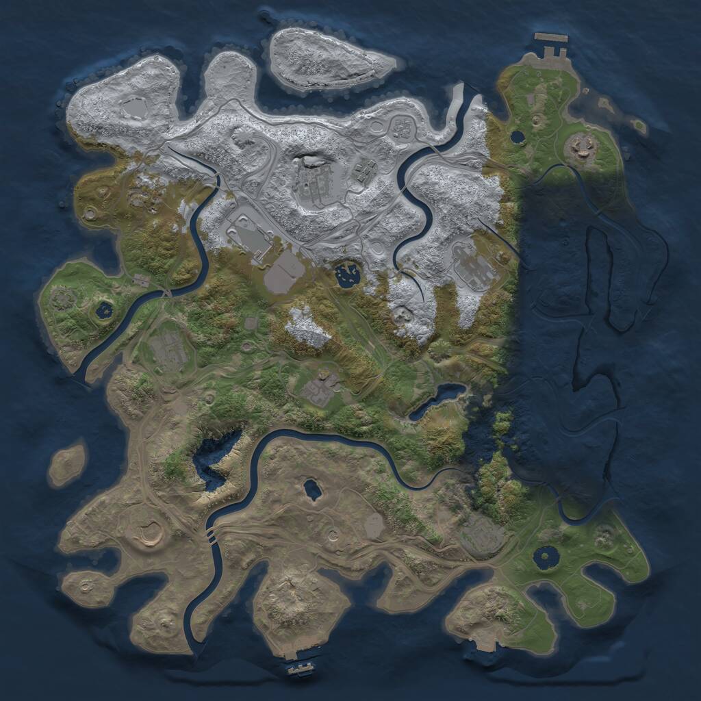 Rust Map: Procedural Map, Size: 4250, Seed: 961585189, 17 Monuments