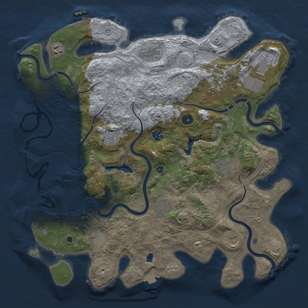 Rust Map: Procedural Map, Size: 4250, Seed: 1584154507, 17 Monuments