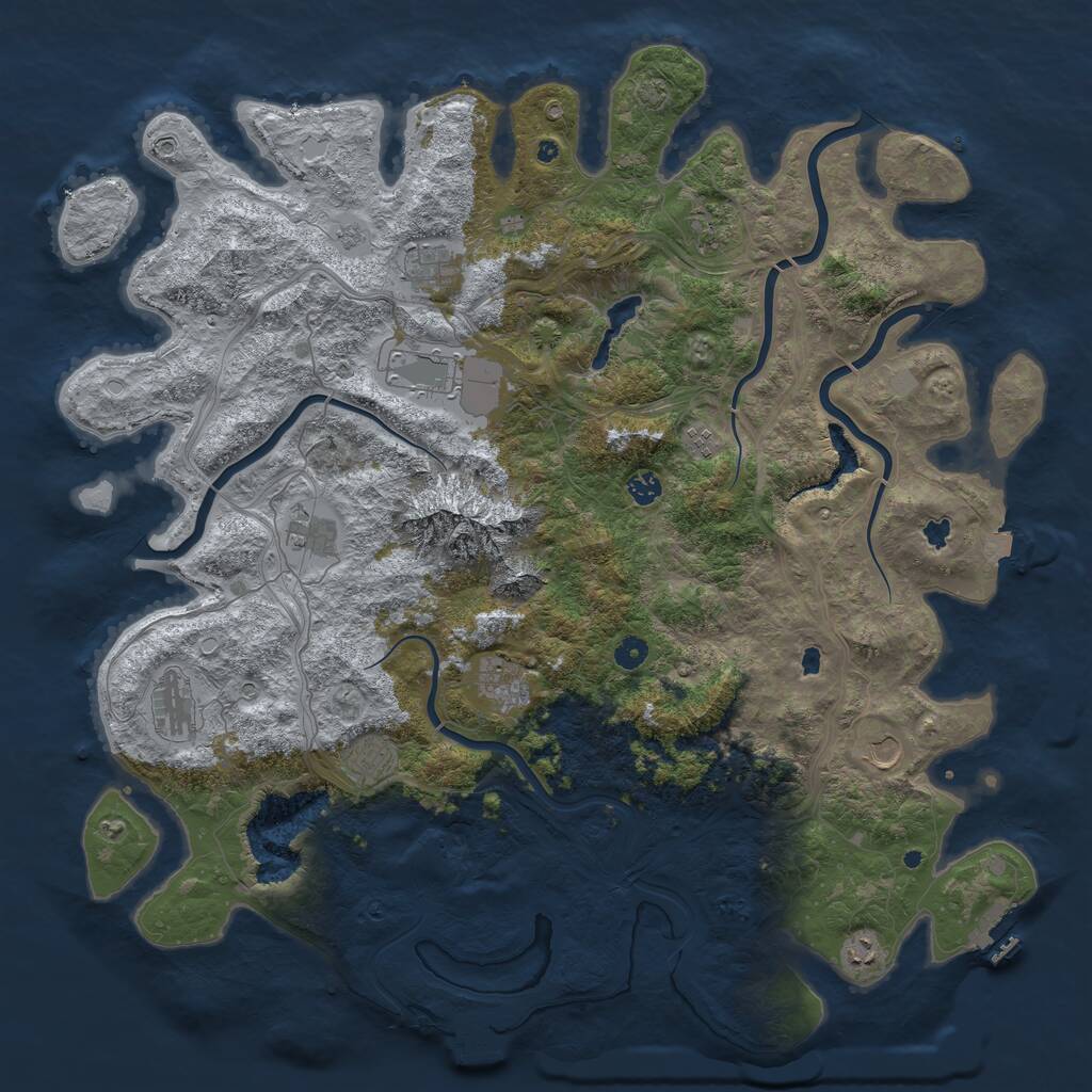 Rust Map: Procedural Map, Size: 5000, Seed: 43312765, 17 Monuments