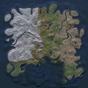 Thumbnail Rust Map: Procedural Map, Size: 5000, Seed: 43312765, 17 Monuments