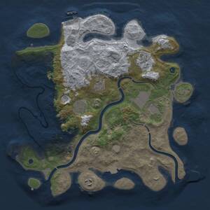 Thumbnail Rust Map: Procedural Map, Size: 3500, Seed: 1789944536, 12 Monuments