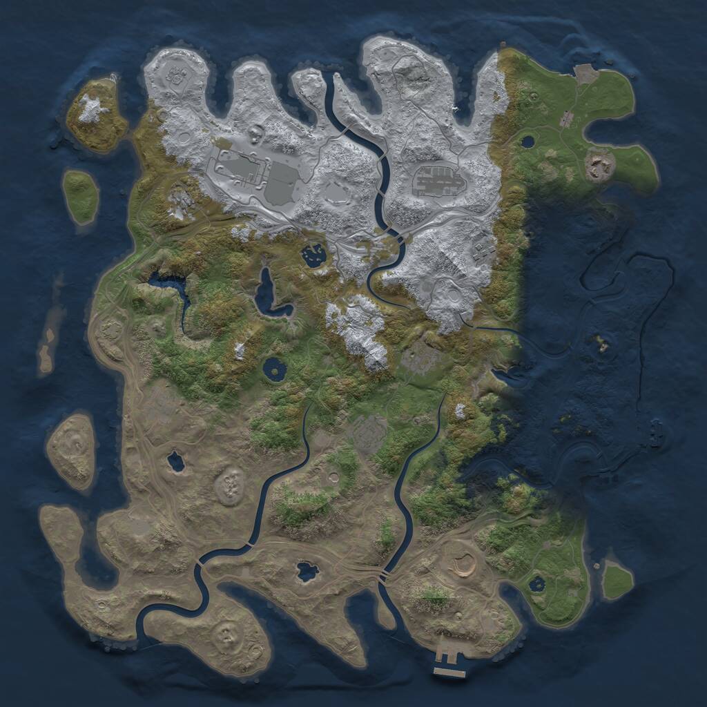 Rust Map: Procedural Map, Size: 4500, Seed: 279058673, 16 Monuments