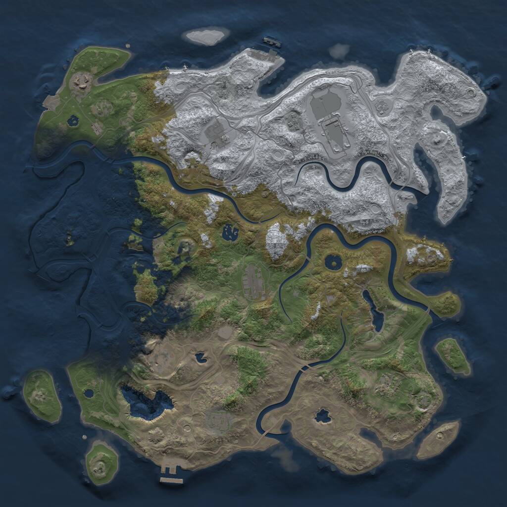 Rust Map: Procedural Map, Size: 4500, Seed: 739320461, 15 Monuments
