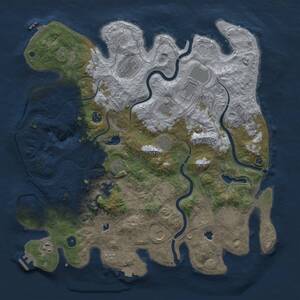 Thumbnail Rust Map: Procedural Map, Size: 4500, Seed: 2118329642, 17 Monuments