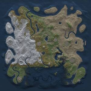 Thumbnail Rust Map: Procedural Map, Size: 4500, Seed: 1818968472, 16 Monuments