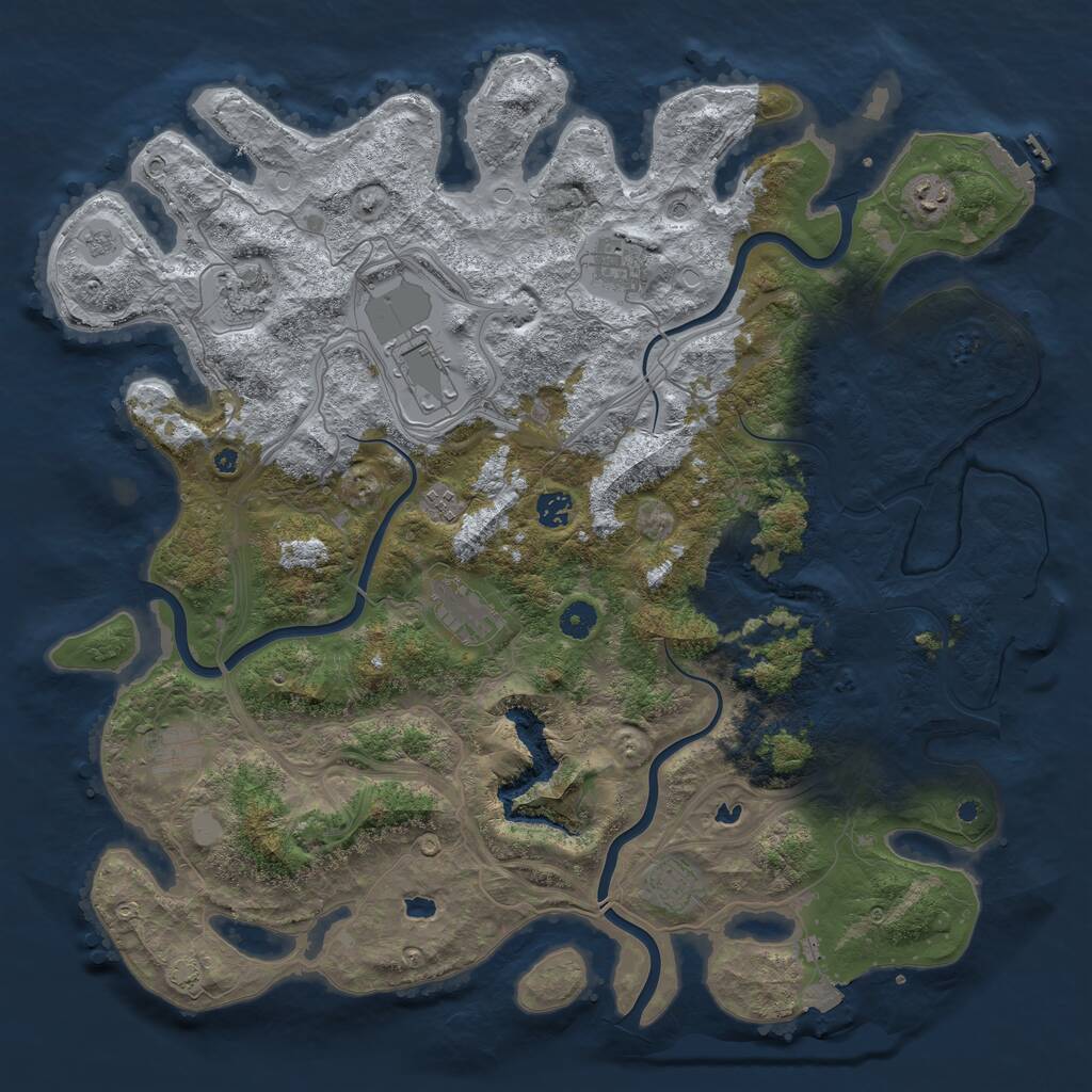 Rust Map: Procedural Map, Size: 4500, Seed: 1549065662, 15 Monuments