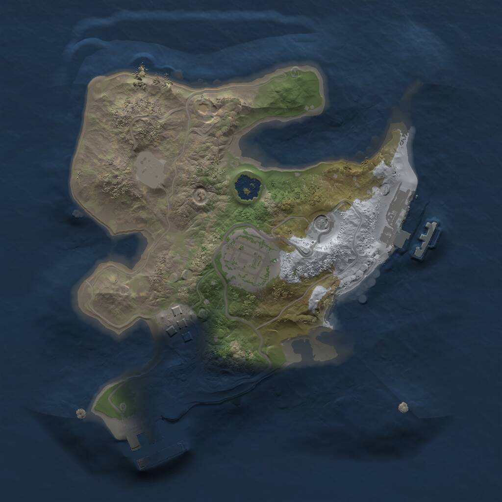 Rust Map: Procedural Map, Size: 2000, Seed: 1985423, 6 Monuments