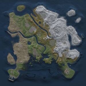 Thumbnail Rust Map: Procedural Map, Size: 3500, Seed: 15143160, 15 Monuments