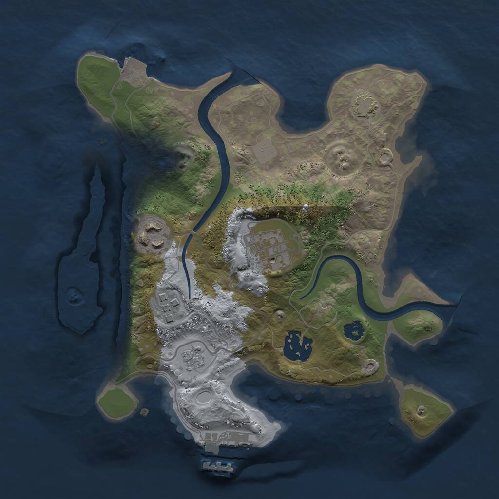 Rust Map: Procedural Map, Size: 2500, Seed: 243562, 8 Monuments