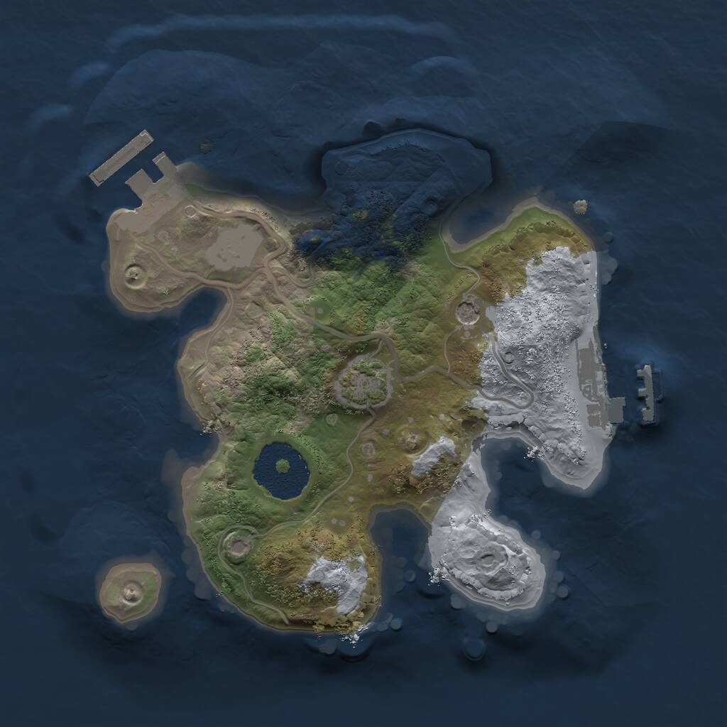 Rust Map: Procedural Map, Size: 2000, Seed: 1799836628, 5 Monuments
