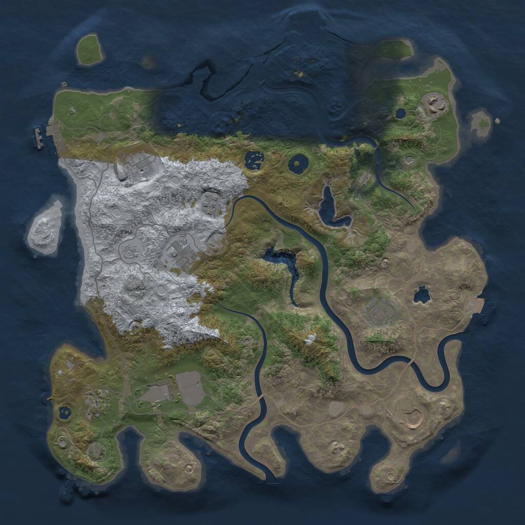 Rust Map: Procedural Map, Size: 4000, Seed: 1888539863, 15 Monuments