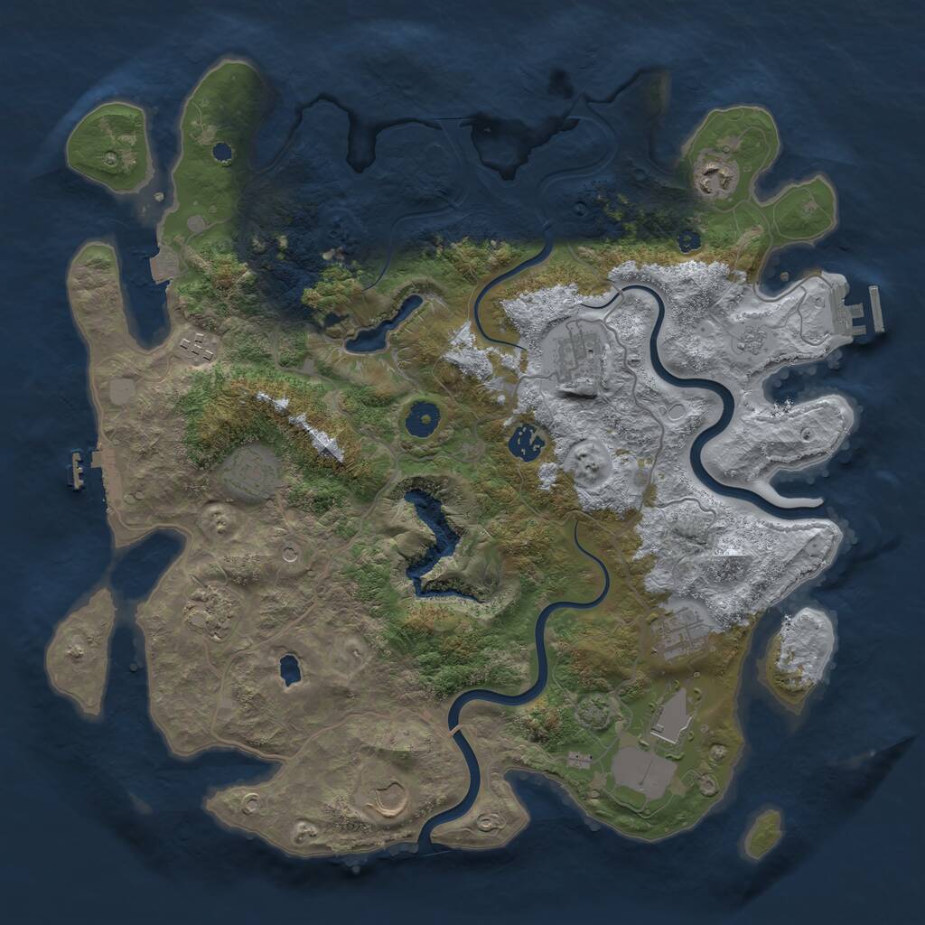 Rust Map: Procedural Map, Size: 4000, Seed: 482403641, 15 Monuments