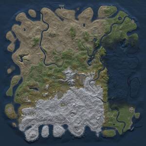 Thumbnail Rust Map: Procedural Map, Size: 6000, Seed: 774762328, 17 Monuments