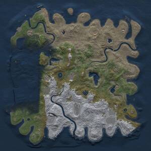 Thumbnail Rust Map: Procedural Map, Size: 4500, Seed: 476030922, 16 Monuments