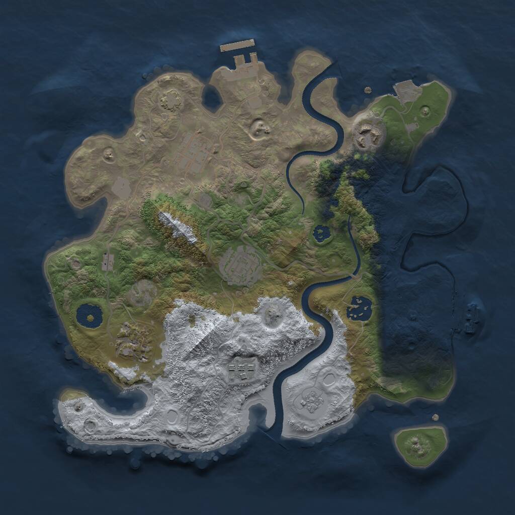Rust Map: Procedural Map, Size: 3000, Seed: 40109170, 11 Monuments