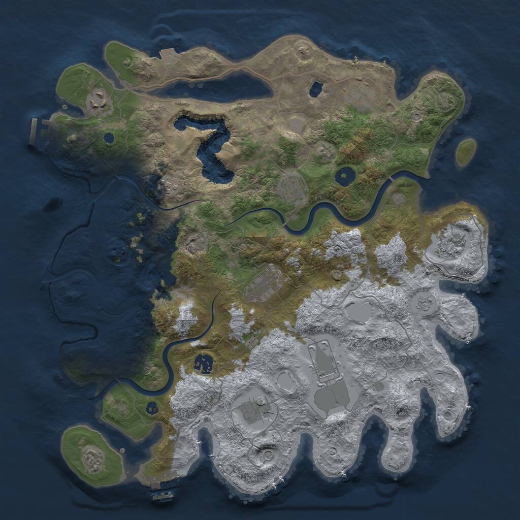 Rust Map: Procedural Map, Size: 4000, Seed: 1852716494, 15 Monuments