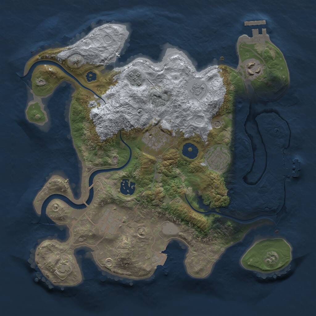 Rust Map: Procedural Map, Size: 3000, Seed: 27026, 12 Monuments