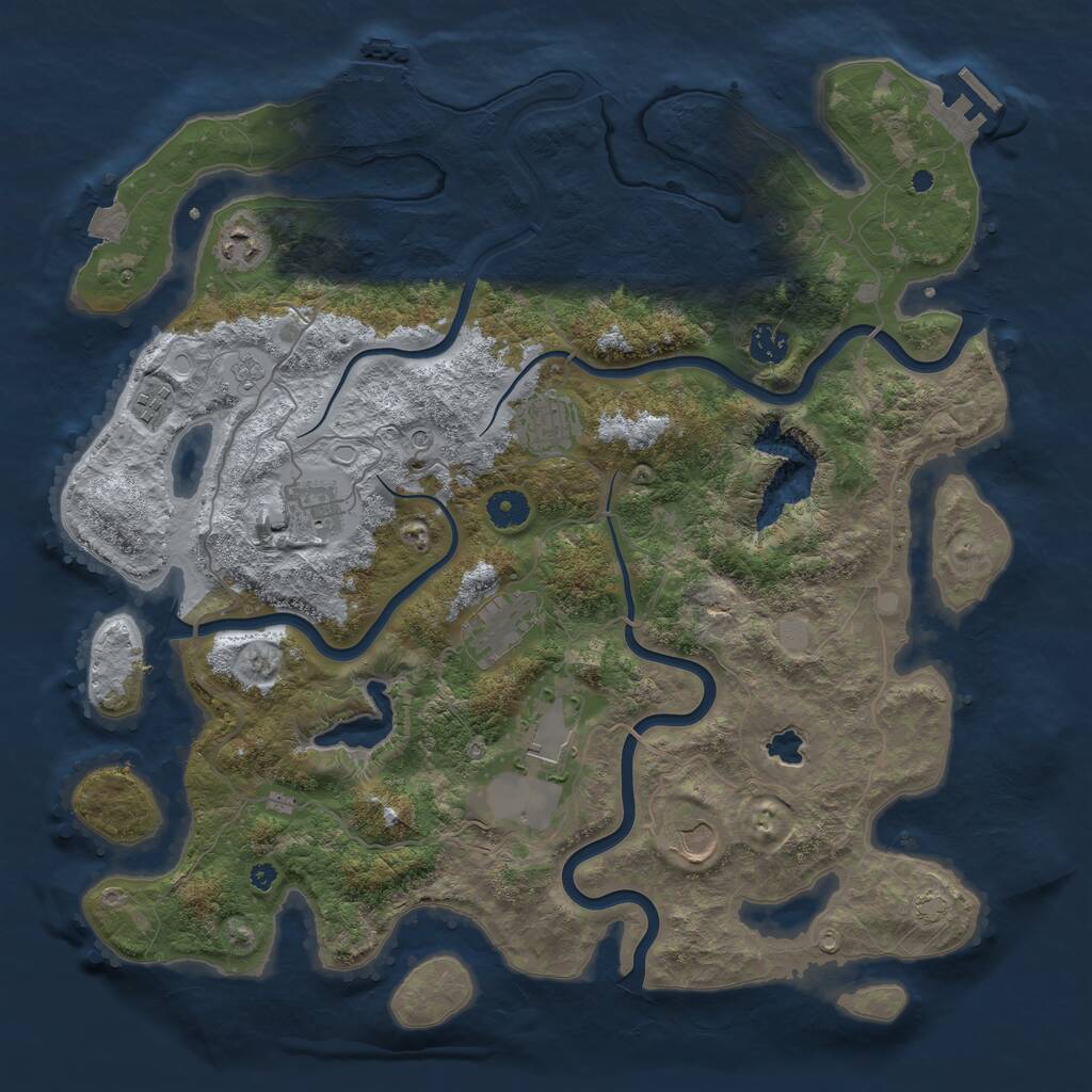 Rust Map: Procedural Map, Size: 4096, Seed: 1108546650, 14 Monuments