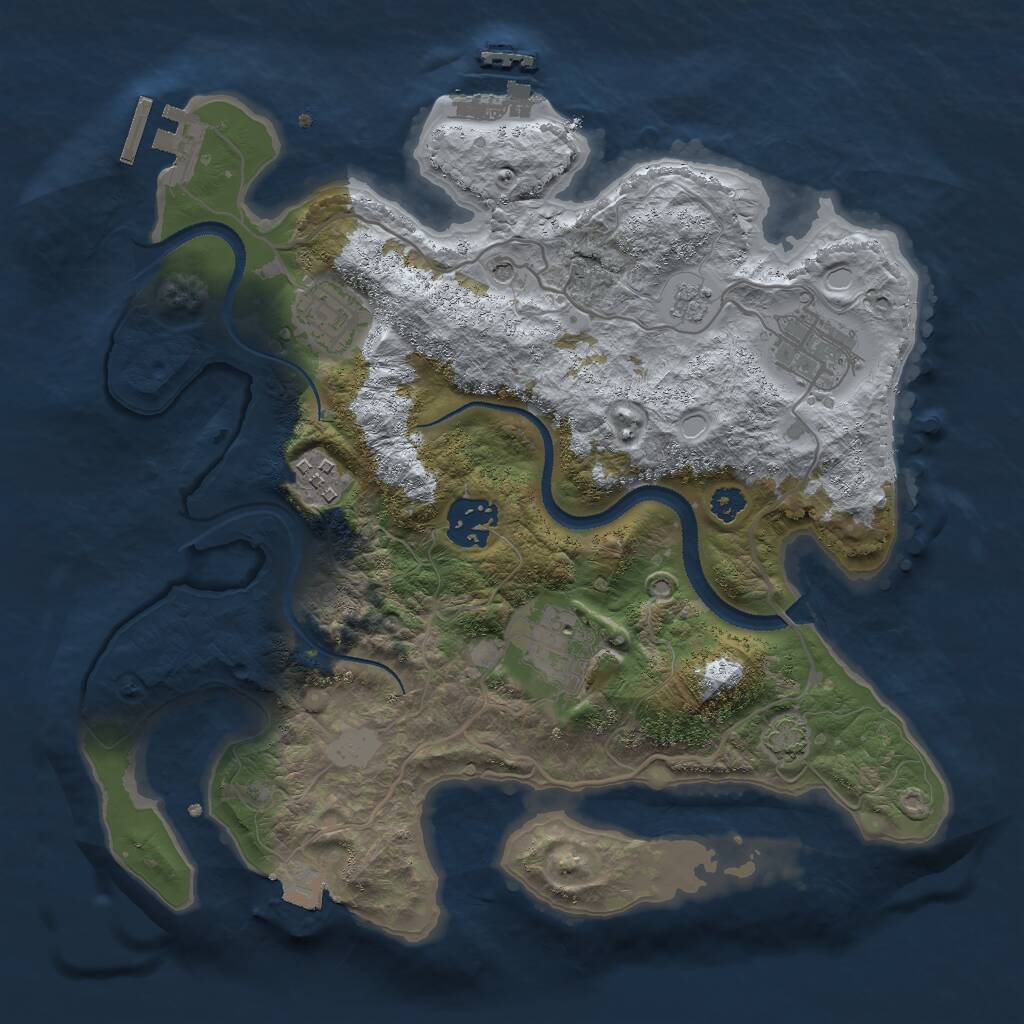 Rust Map: Procedural Map, Size: 3000, Seed: 5799922, 11 Monuments