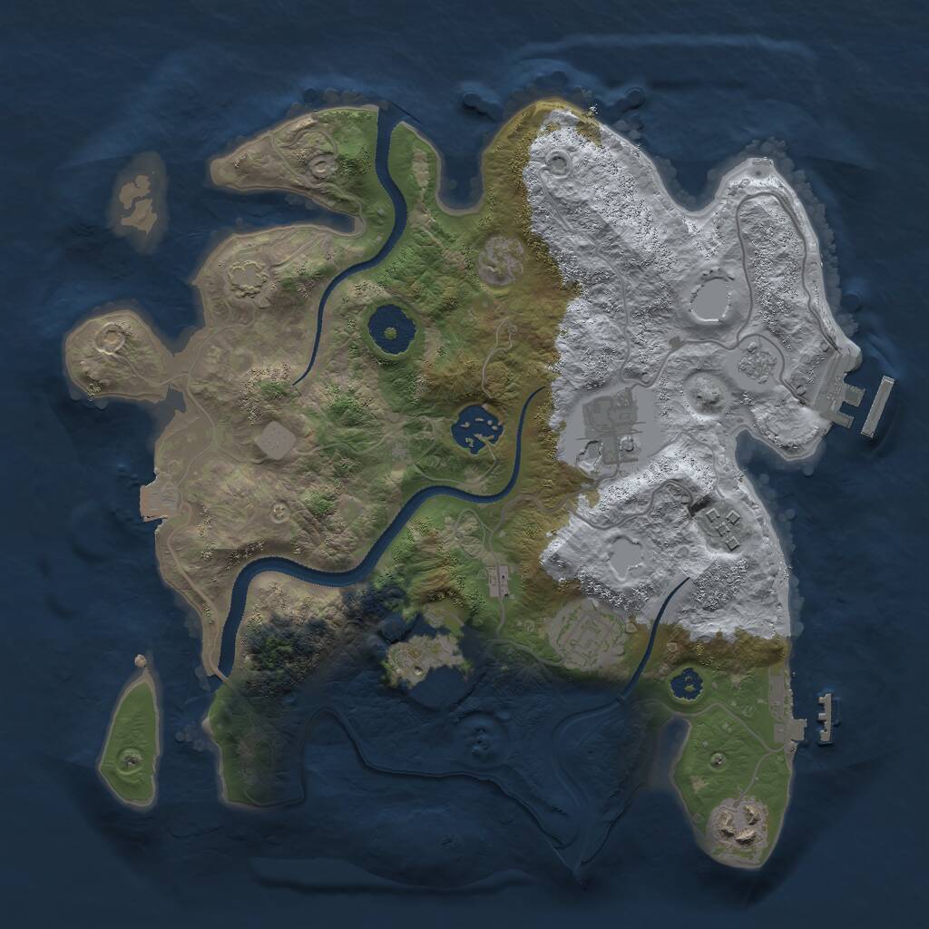 Rust Map: Procedural Map, Size: 3000, Seed: 699323230, 11 Monuments