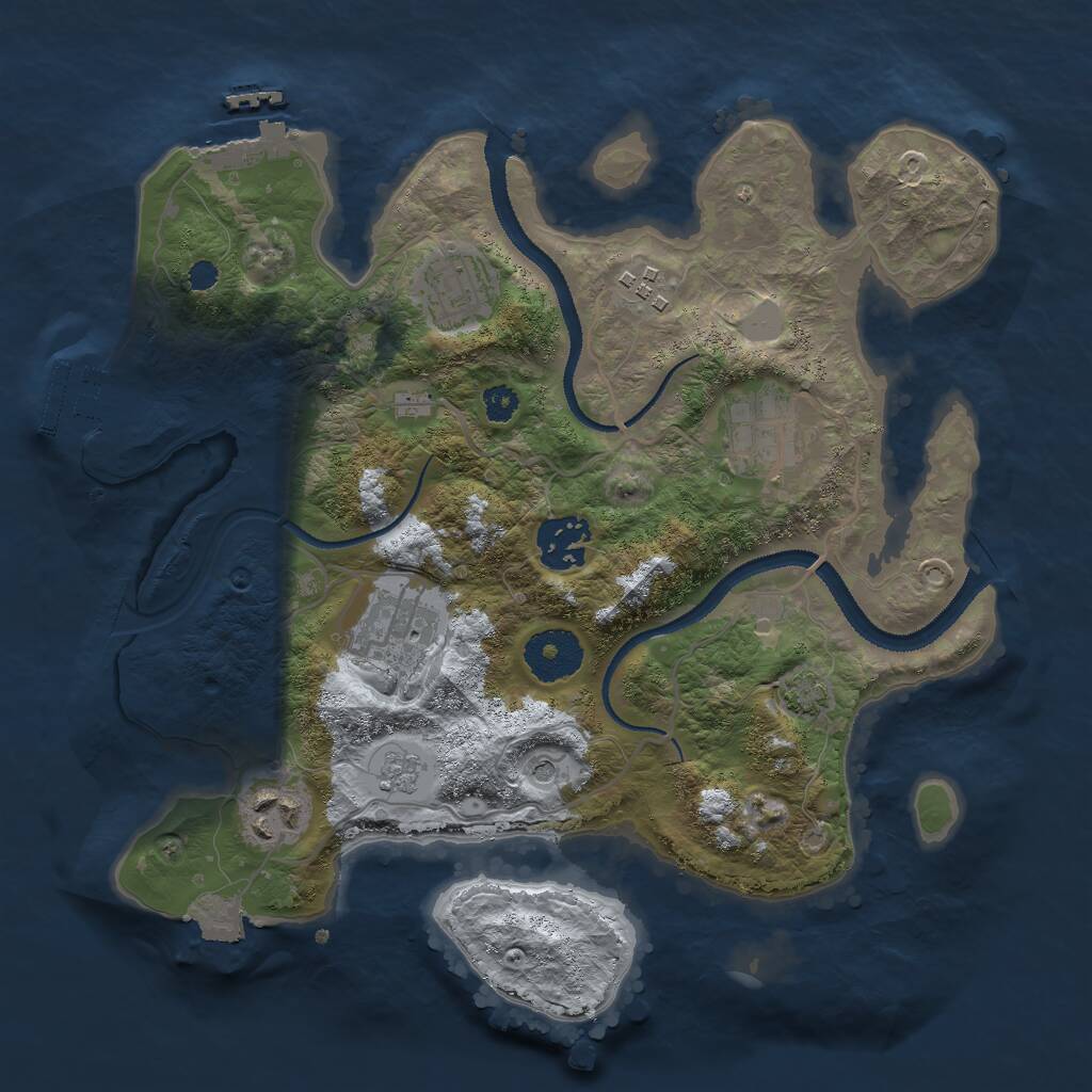 Rust Map: Procedural Map, Size: 3000, Seed: 2479920, 12 Monuments
