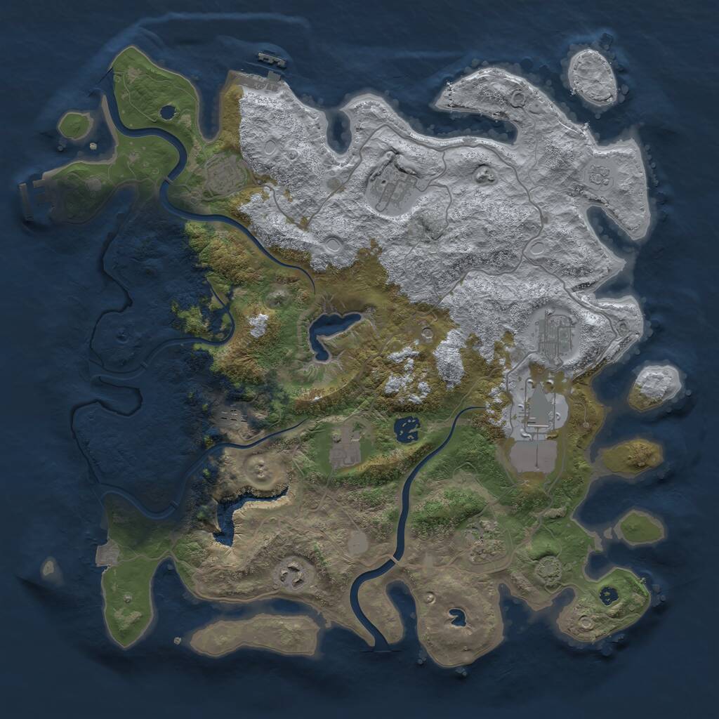 Rust Map: Procedural Map, Size: 4000, Seed: 1954782109, 15 Monuments