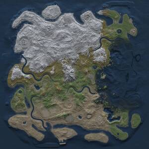 Thumbnail Rust Map: Procedural Map, Size: 5000, Seed: 1699609402, 17 Monuments