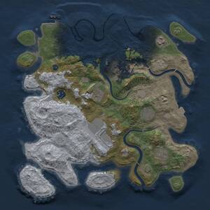 Thumbnail Rust Map: Procedural Map, Size: 3500, Seed: 1064720754, 12 Monuments