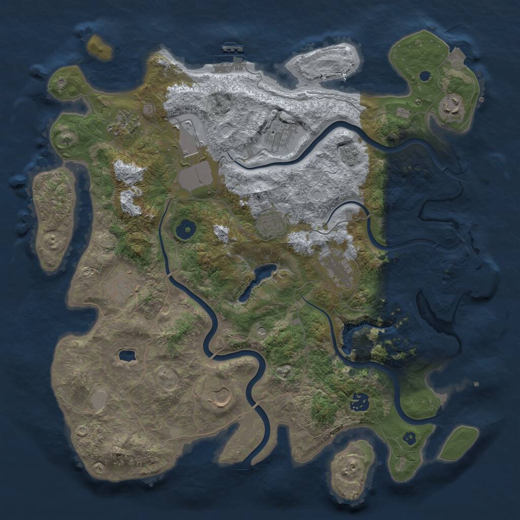 Rust Map: Procedural Map, Size: 4000, Seed: 8957699, 15 Monuments