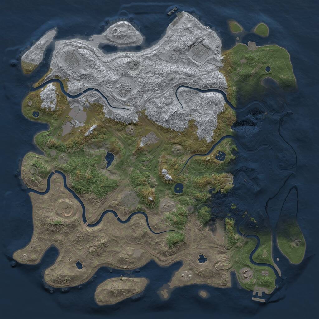 Rust Map: Procedural Map, Size: 4800, Seed: 26065967, 17 Monuments