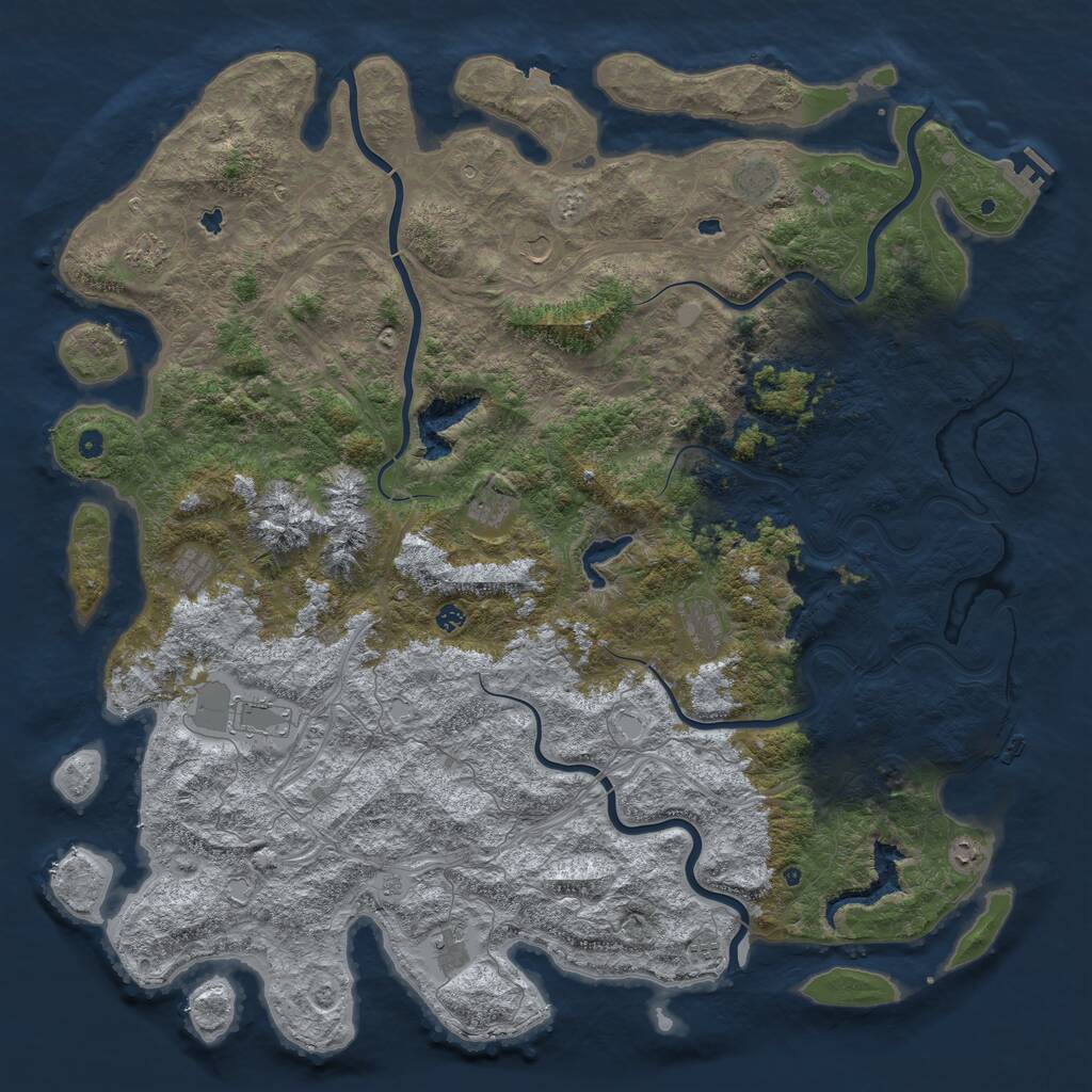 Rust Map: Procedural Map, Size: 6000, Seed: 79757172, 17 Monuments