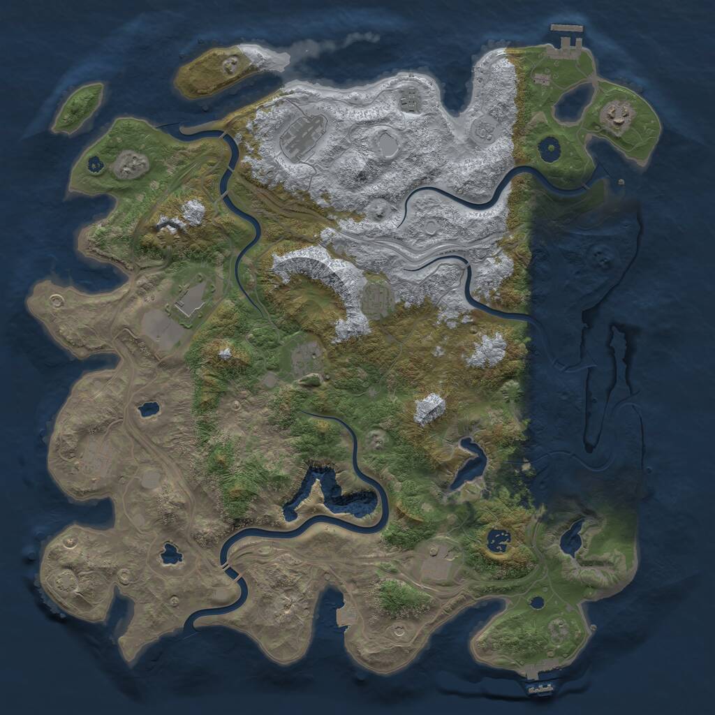 Rust Map: Procedural Map, Size: 4500, Seed: 159852, 15 Monuments