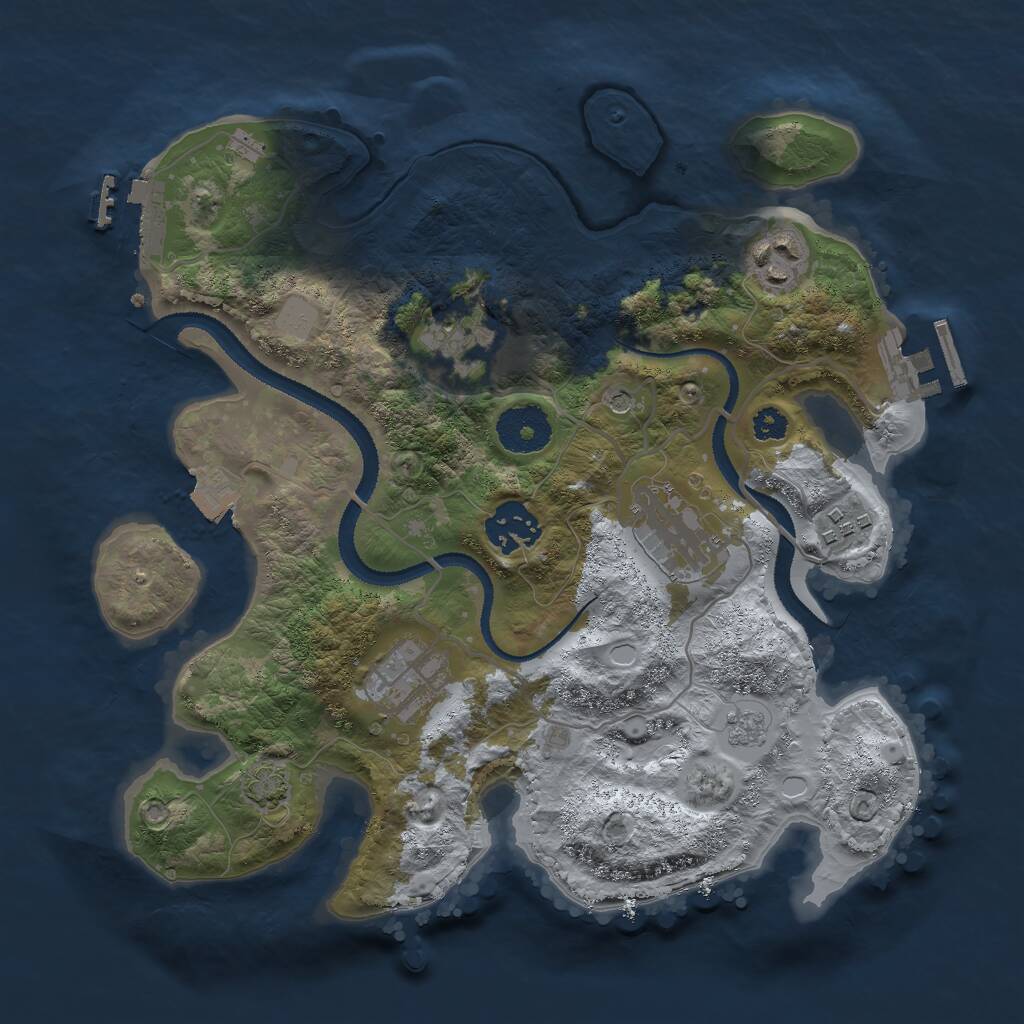 Rust Map: Procedural Map, Size: 3000, Seed: 1148193183, 12 Monuments