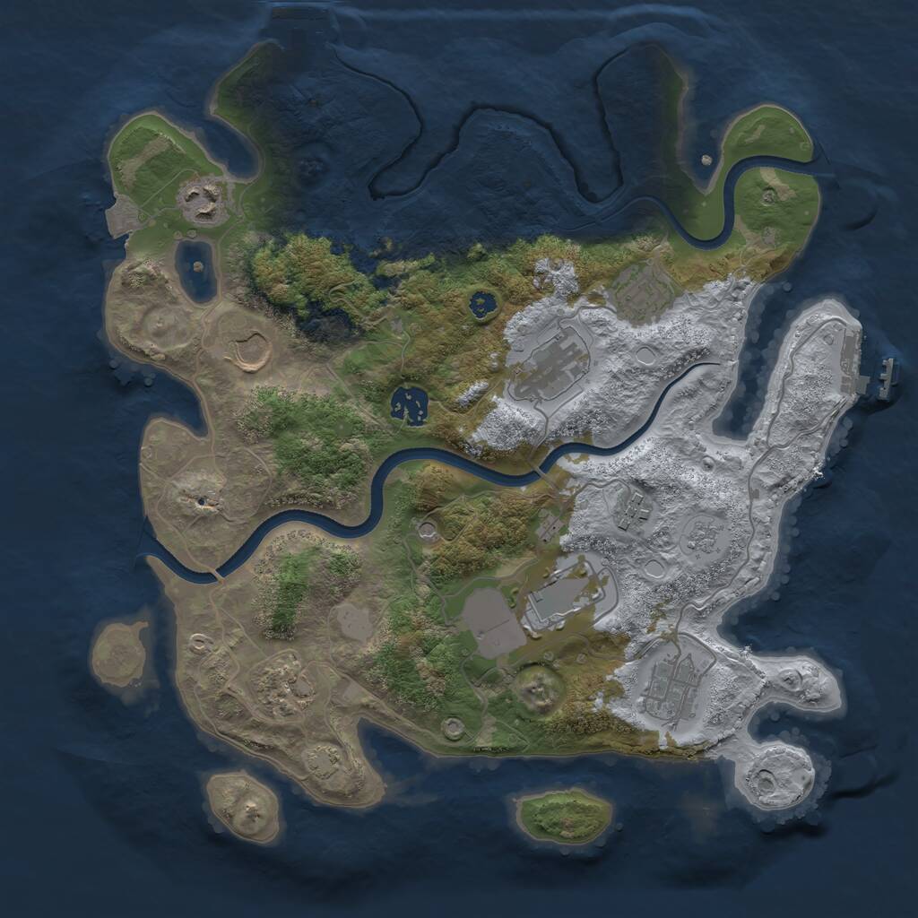 Rust Map: Procedural Map, Size: 3500, Seed: 1781761355, 15 Monuments