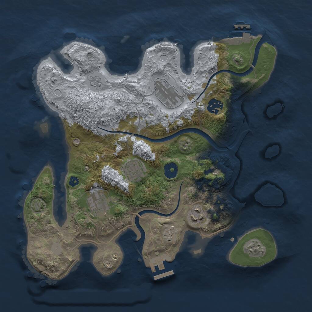 Rust Map: Procedural Map, Size: 3100, Seed: 340812886, 12 Monuments