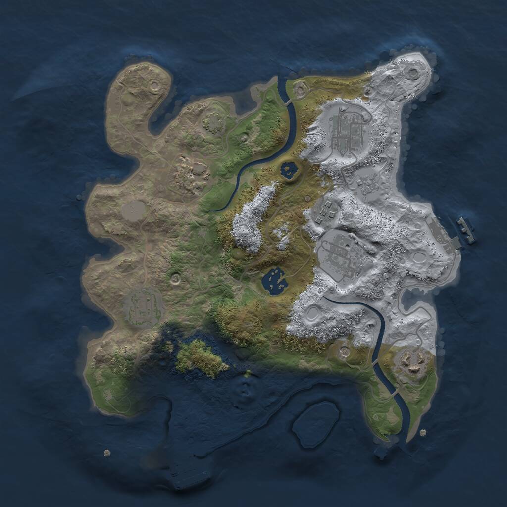 Rust Map: Procedural Map, Size: 3000, Seed: 765637321, 13 Monuments