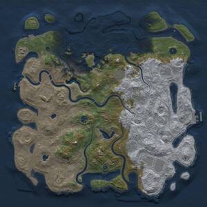 Thumbnail Rust Map: Procedural Map, Size: 4500, Seed: 1382625960, 17 Monuments