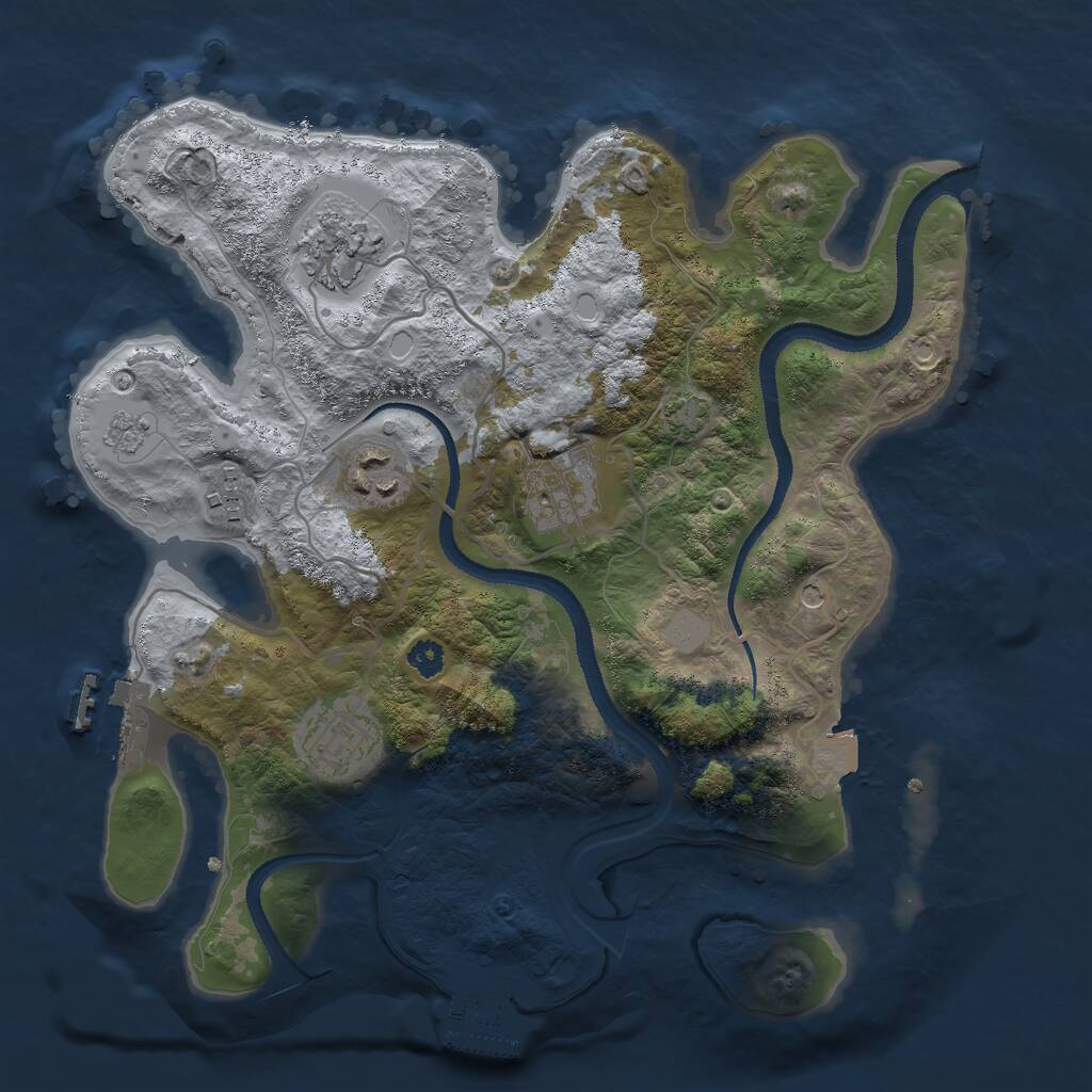 Rust Map: Procedural Map, Size: 3000, Seed: 1156104763, 11 Monuments