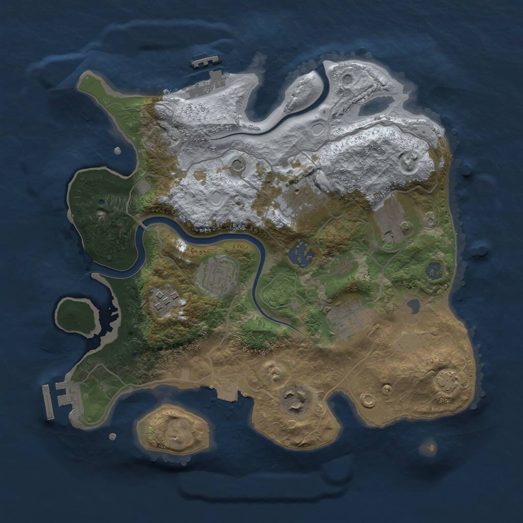 Rust Map: Procedural Map, Size: 3000, Seed: 5072026, 14 Monuments