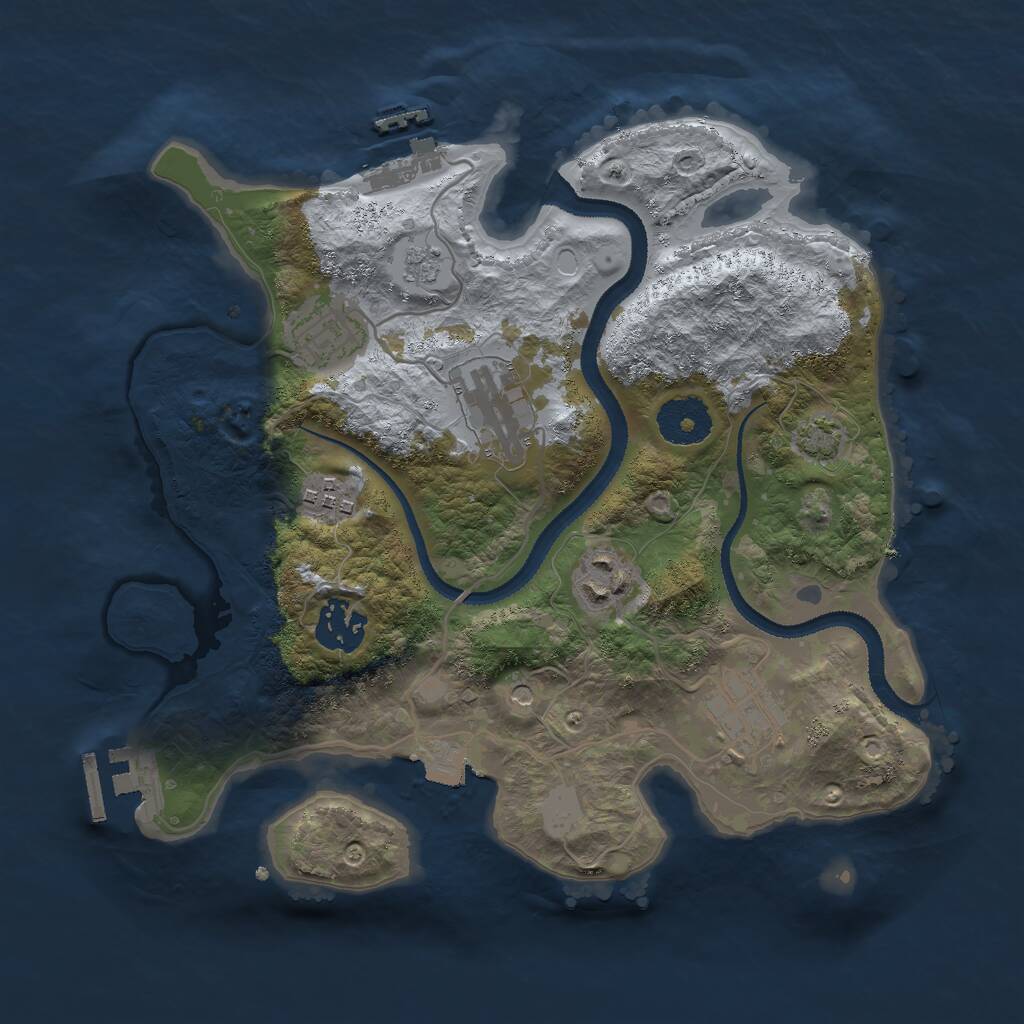 Rust Map: Procedural Map, Size: 3000, Seed: 5072026, 12 Monuments